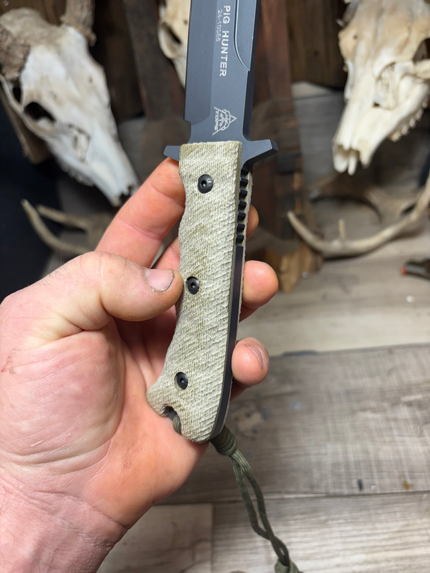 Tops Knives Wild Pig Hunter Canvas Micarta Handles