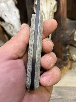 Ka-Bar: EK-50 Short Clip Point / EK-51 Commando Short Drop Point Canvas Micarta - Carroll’s Custom Knife Scales