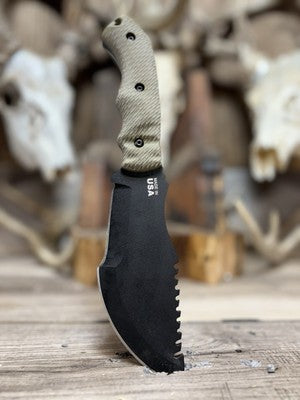Tops Knives Tom Brown Tracker T1 Linen Handles With Exposed Pommel