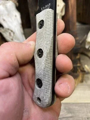 Ka-Bar: EK-50 Short Clip Point / EK-51 Commando Short Drop Point Canvas Micarta - Carroll’s Custom Knife Scales