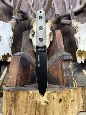 Ka-Bar: EK-50 Short Clip Point / EK-51 Commando Short Drop Point Canvas Micarta - Carroll’s Custom Knife Scales