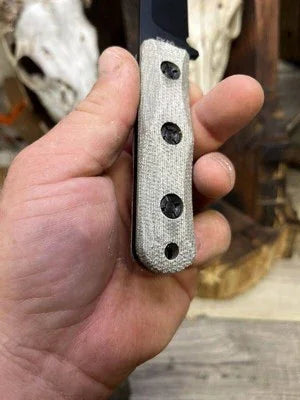 Ka-Bar: EK-50 Short Clip Point / EK-51 Commando Short Drop Point Canvas Micarta - Carroll’s Custom Knife Scales